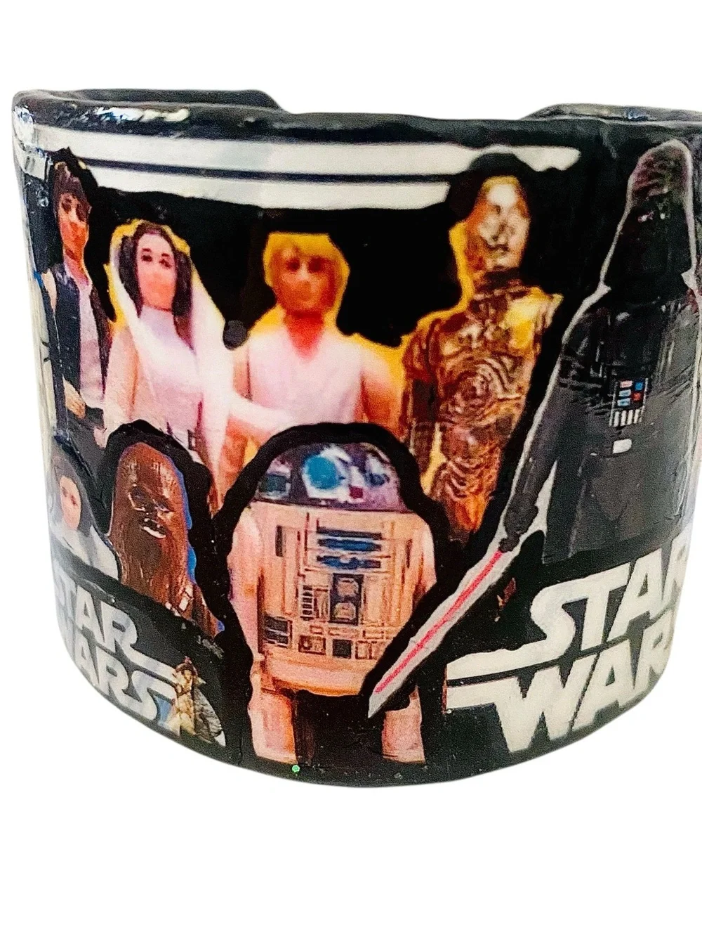 Star Wars Multi-Color Character Collage Wide Cuff Bracelet